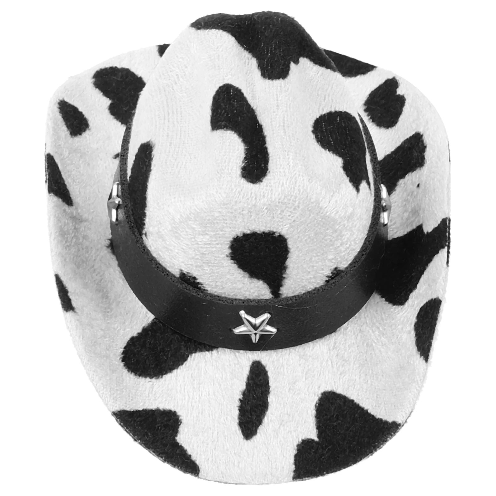 

Pet Cowboy Hat Milk Pattern Adjustable Anti-slip Dog Cat Decorative Photography Hat S Size Non-woven Valentine Costumes festival