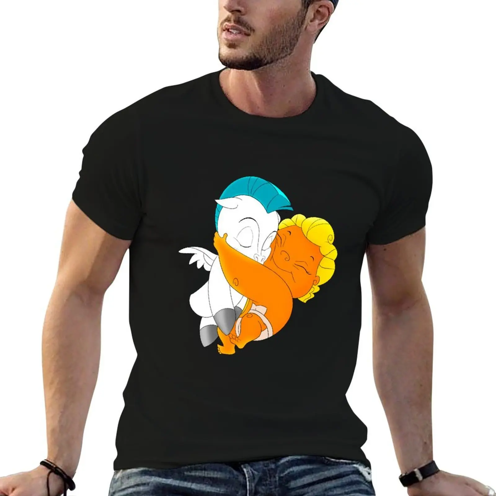 Camiseta de Hércules y Pegaso, camiseta con estampado de estilo moderno