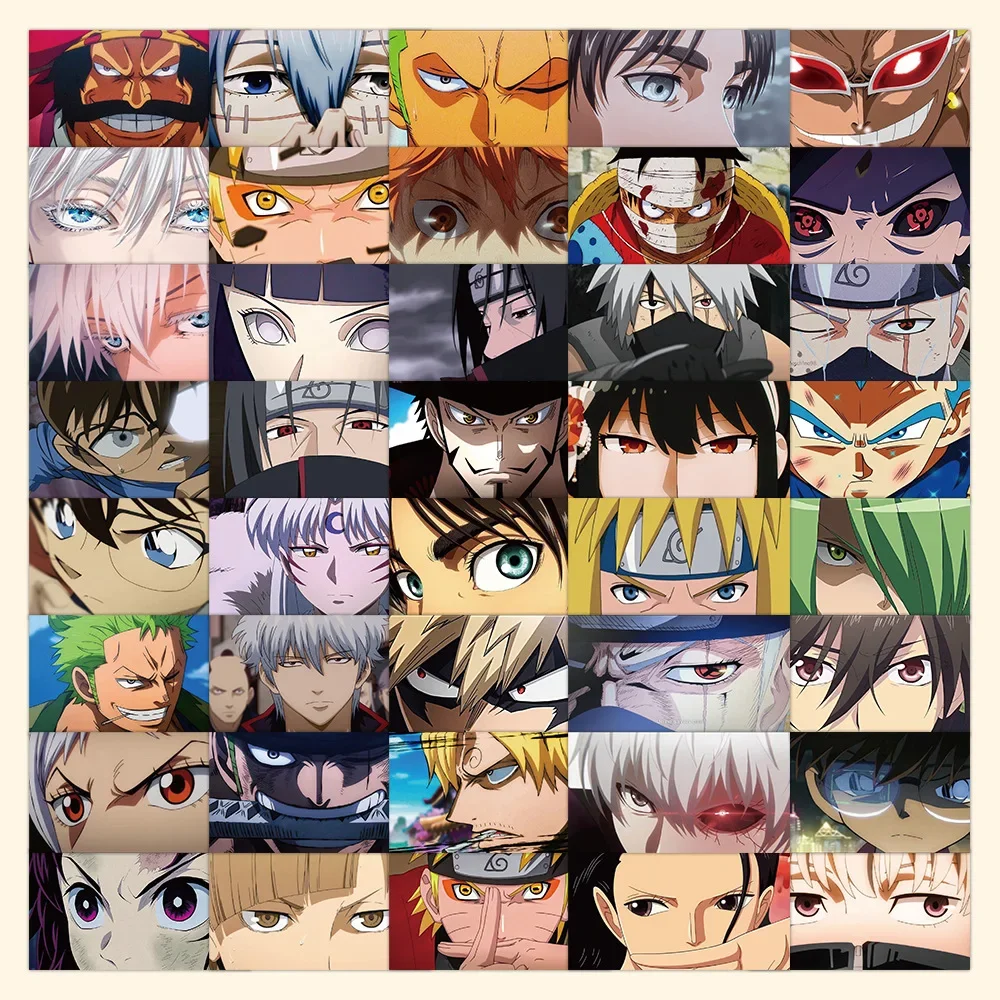 63Pcs Anime Character Eyes Series Graffiti Stickers for Suitcases Phone Cases Laptop Skateboard Decorative Stickers DIY Toys