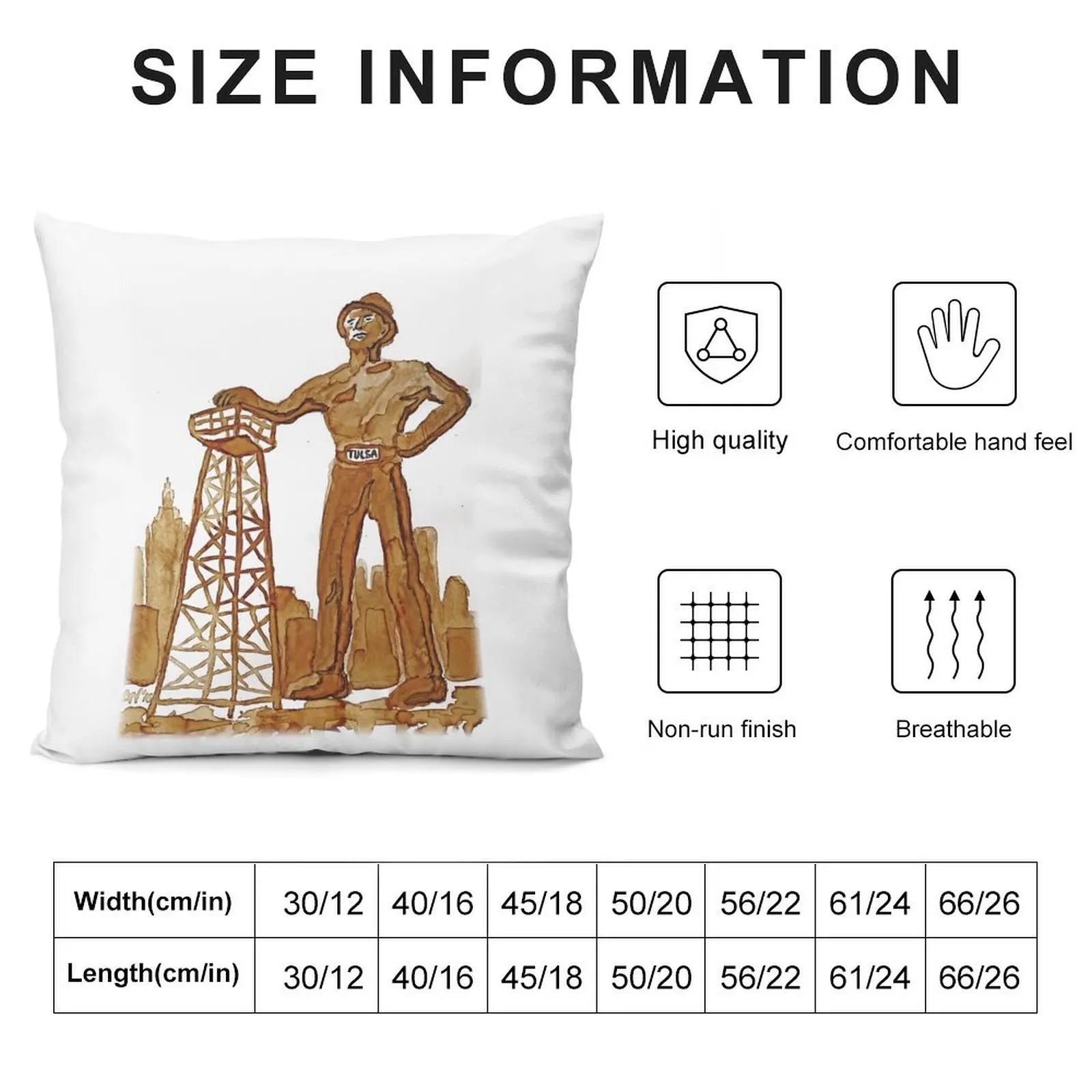 Tulsa Golden Driller Throw Pillow Pillow Decor Pillowcases Bed Cushions Cushion Covers For Living Room covers for pillows pillow