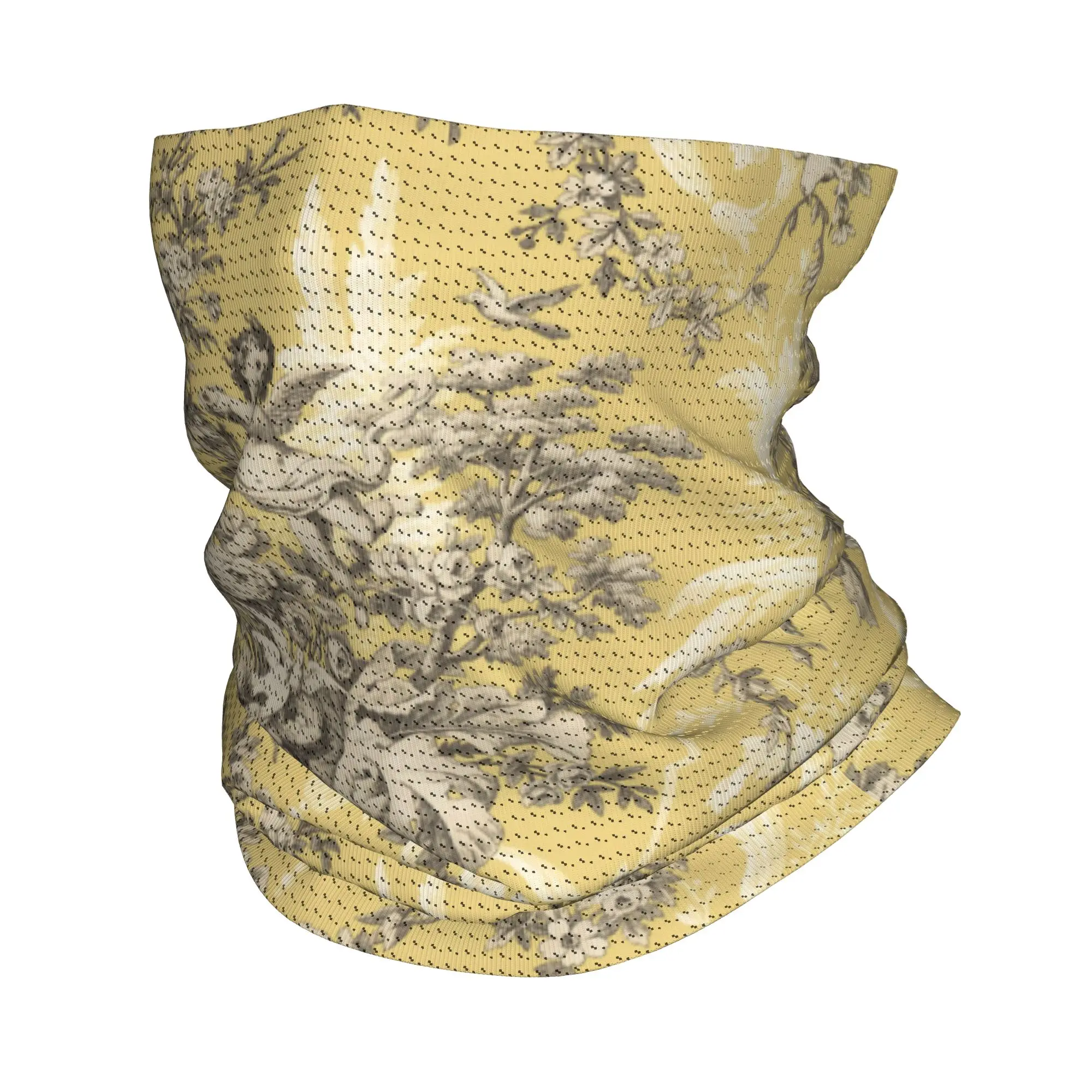 Vintage French Toile De Jouy Winter Headband Neck  Ski Camping Tube Scarf Antique Traditional France Art Face Bandana Gaiter