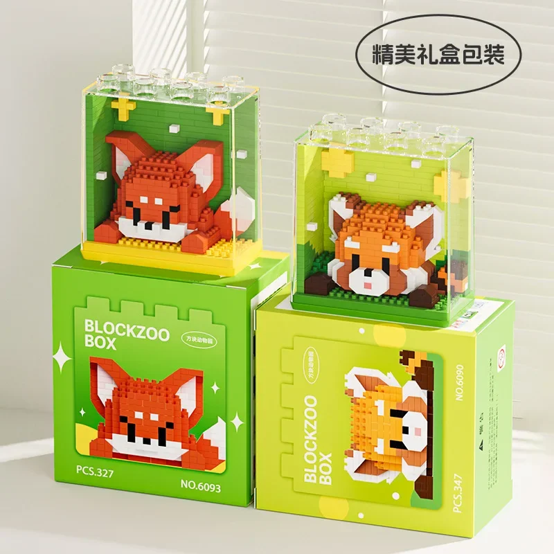 Animale Micro Building Blocks Zoo Panda Rosso Giraffa Koala Pinguino Modello di Elefante Assemblato Mini Figura di Mattoni Giocattoli Per I Regali Dei Bambini