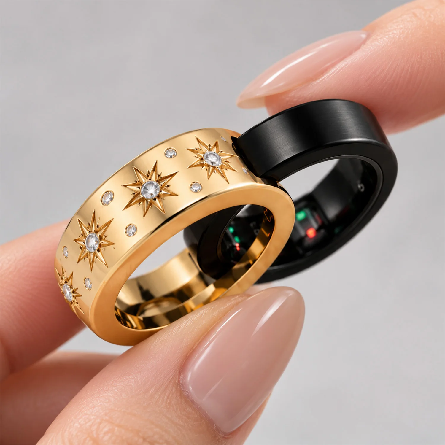 anillo-inteligente-qitian-north-star-cover-mejorador-de-anillos-plata-de-ley-925-moissanita-compatible-con-oura-ring-gen-5-o-or4-protector-de-anillos-joyeria