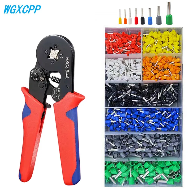 Box VE Tubular Crimp Terminals+Crimping Pliers,Electrical Tube Terminals,Cable Wire Connector,Block Cord End Connectors