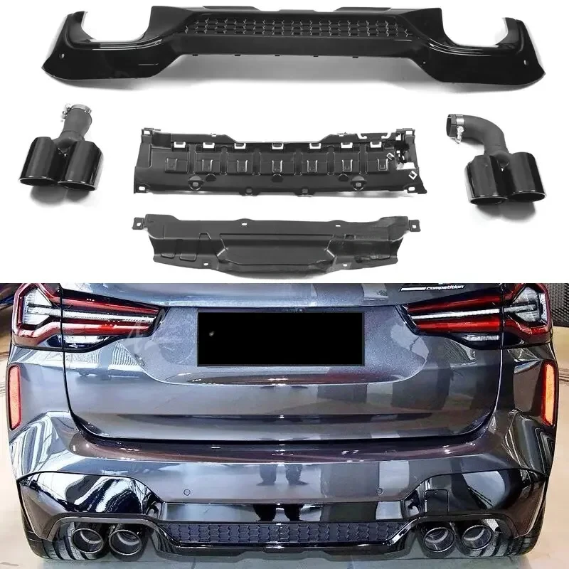 

For BMW X3 G01 LCI Upgrade X3M Type Four Exit Rear Bumper Diffuser Spoiler Body Modification Accessories 2022-2024