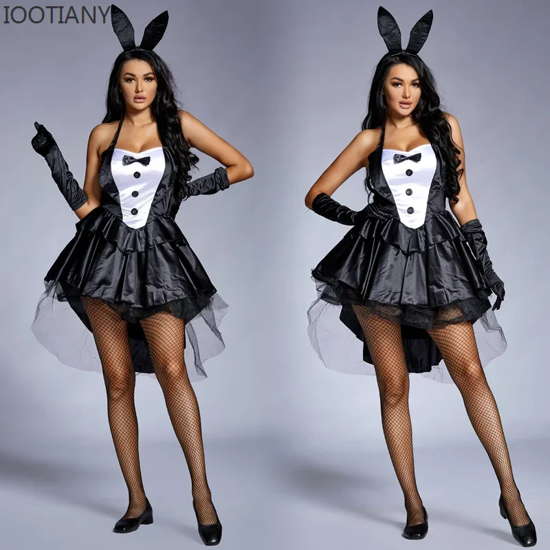

Cosplay Women's 3 Piece Sexy Bunny Girl Costume Tuxedo Tails Halloween Club Party Fancy Dress Plus Size