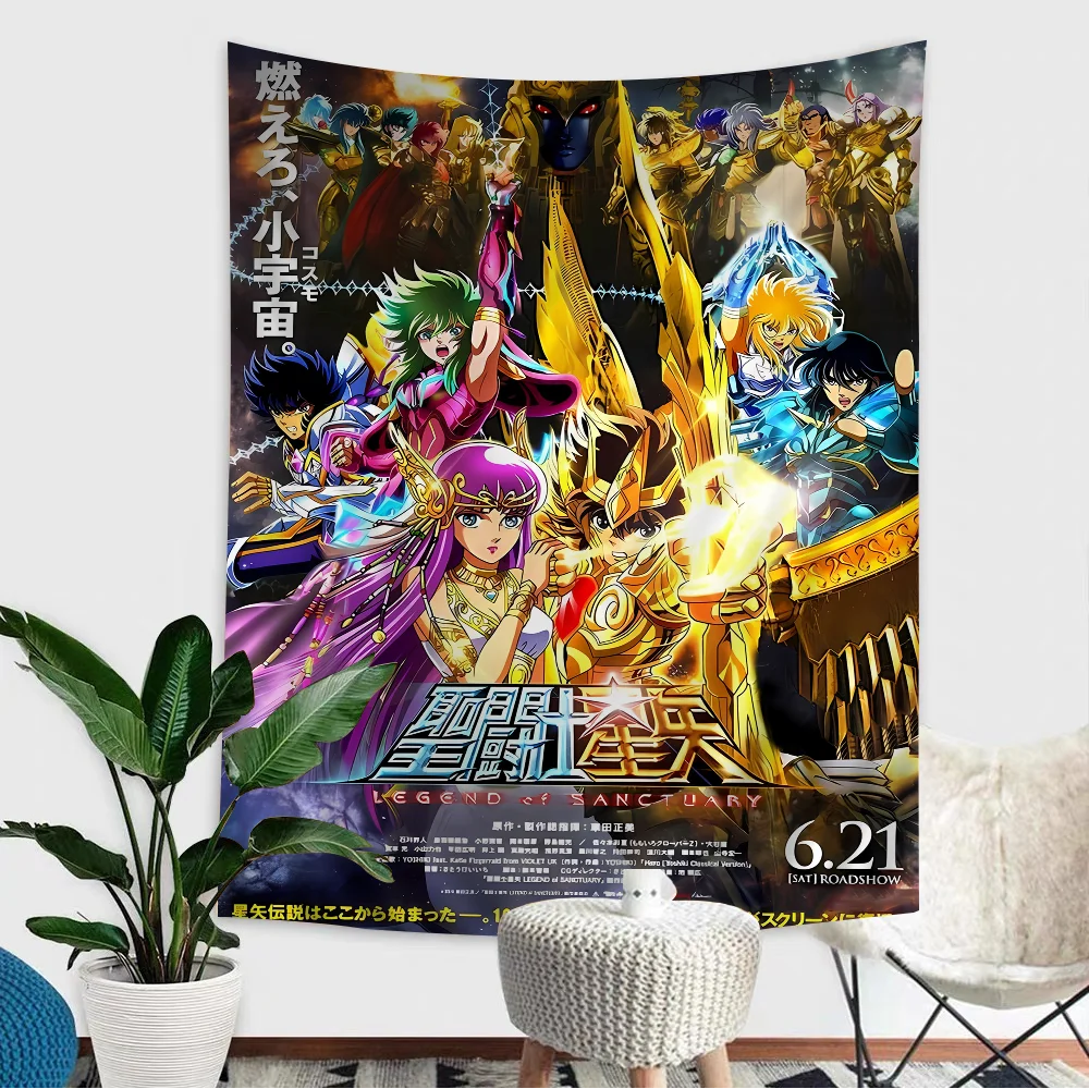 Saint Seiya Colorful Tapestry Wall Hanging Hippie Flower Wall Carpets Dorm Decor Wall Art Decor