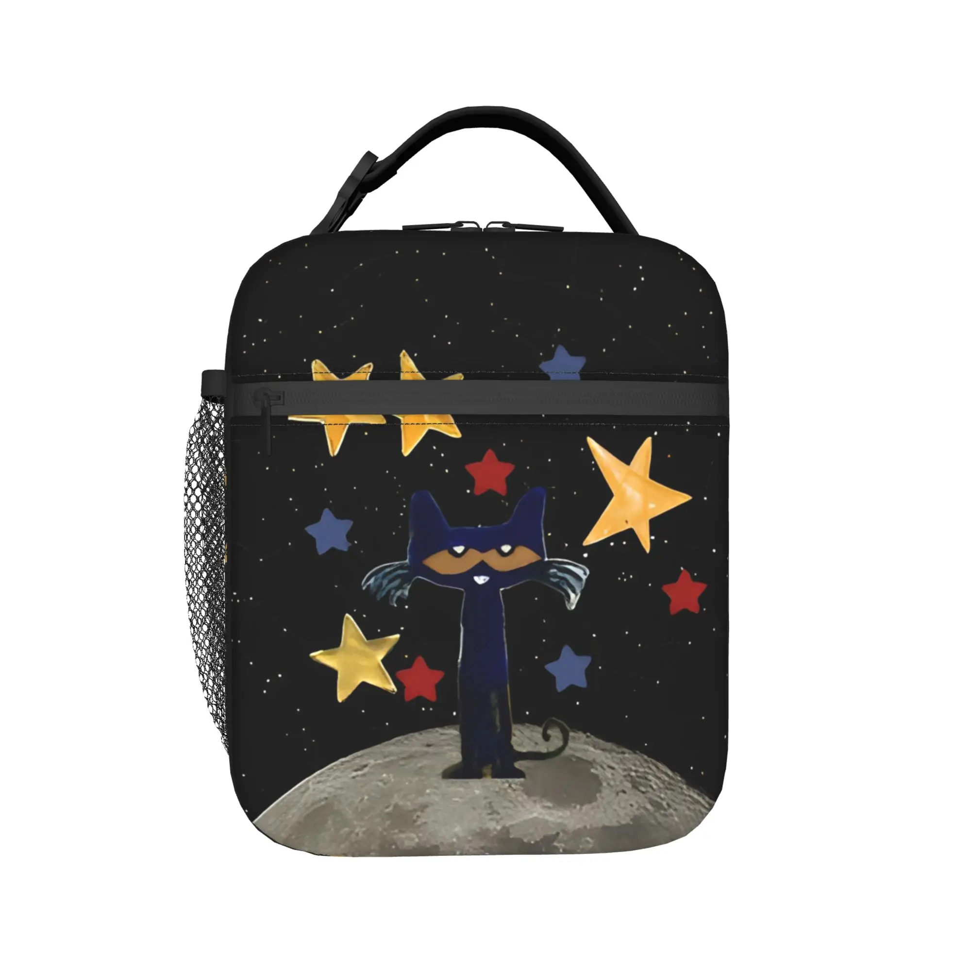 Pete the Cat Insulated Lunch Bags Thermal Bag Reusable,Lunch Container Cool Cartoon Kitten High Capacity Lunch Box Tote Food Bag