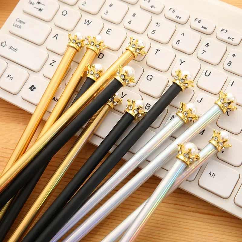 10pcs Black Wood Pencil Print Logo Pearl Crown Gold and Silver Laser Pencil Hotel Advertising Gifts Pencil Set Pencils for Kids