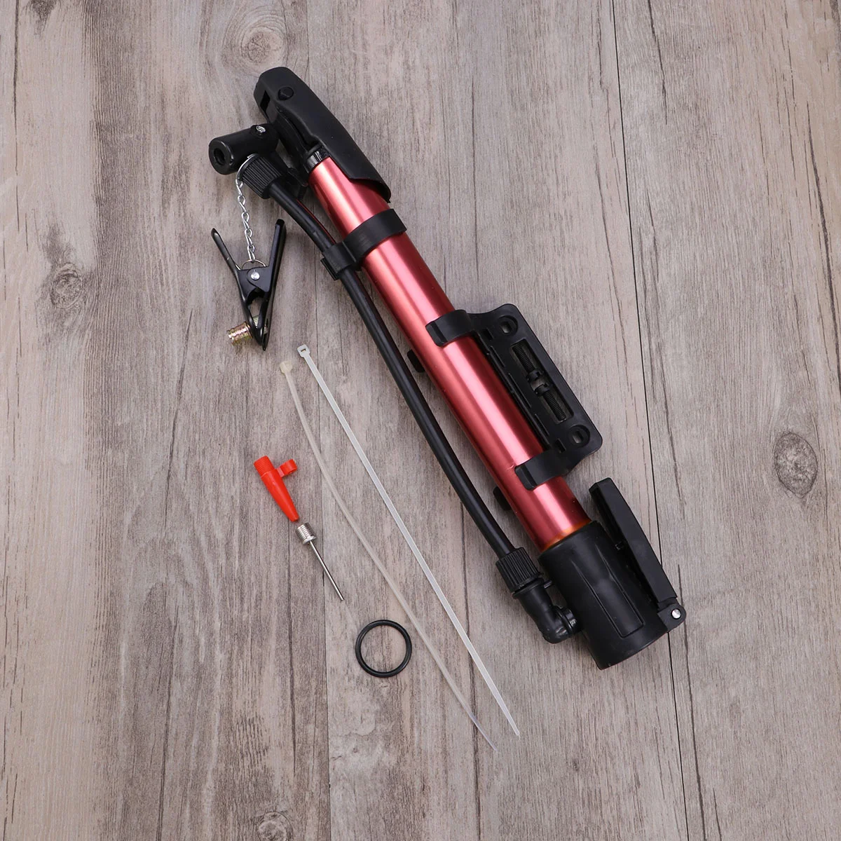 

Bike Floor Pump High Volumn Aluminum Alloy Floor Pump for Road Mountain Bike Tire Simple from to Schrader Valves (Red)