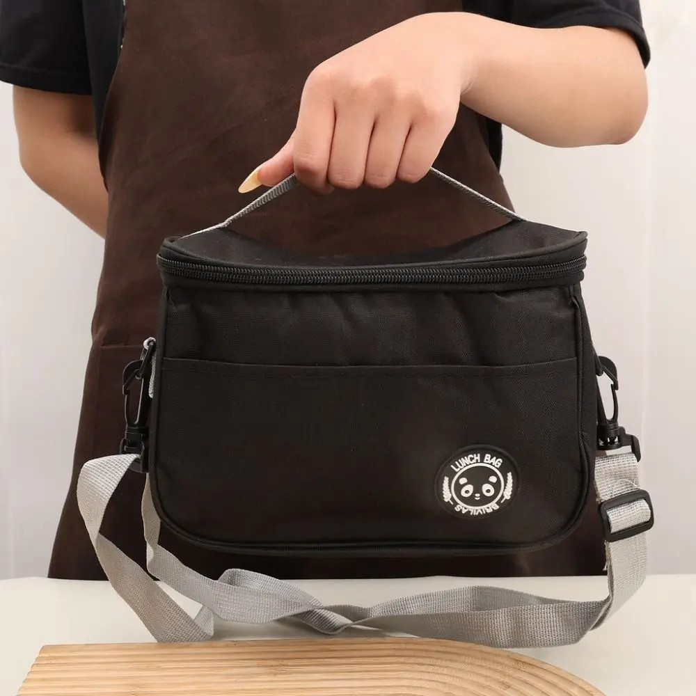 حقيبة غداء ذات سعة كبيرة مع حزام قابل للتعديل، صندوق معزول للطعام بطبقة مزدوجة، صندوق تبريد سميك قابل للطي #3