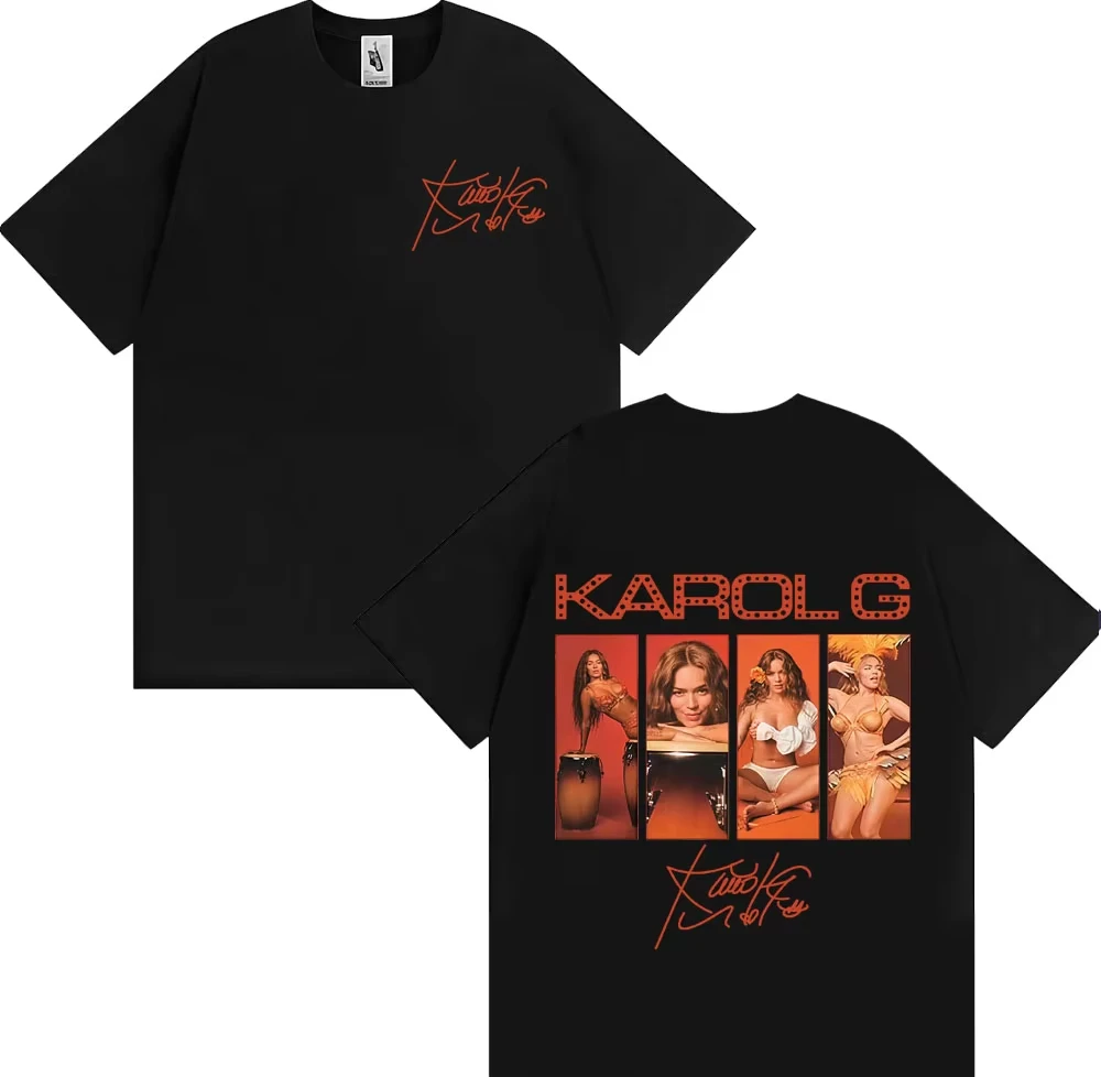 Camisetas de hip-hop de alta calidad para hombres y mujeres, camiseta gráfica del nuevo álbum 2025 del cantante Karol G Tropicoketa de Street Wear