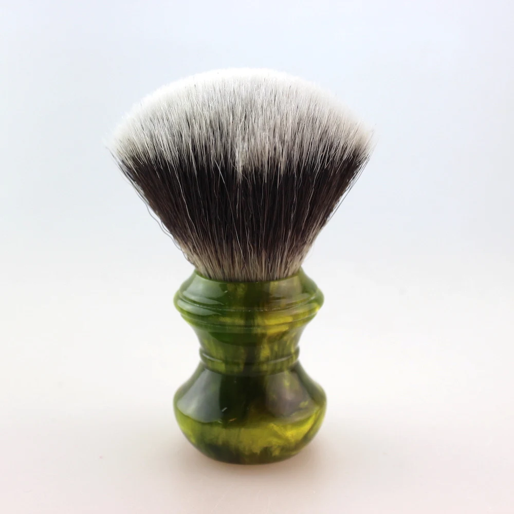 FS-26mm G7 Fan Shape Synthetic Fiber Shaving Brush Colorful Handle, Best for Traditional Wet Shave, Berber Daily Use