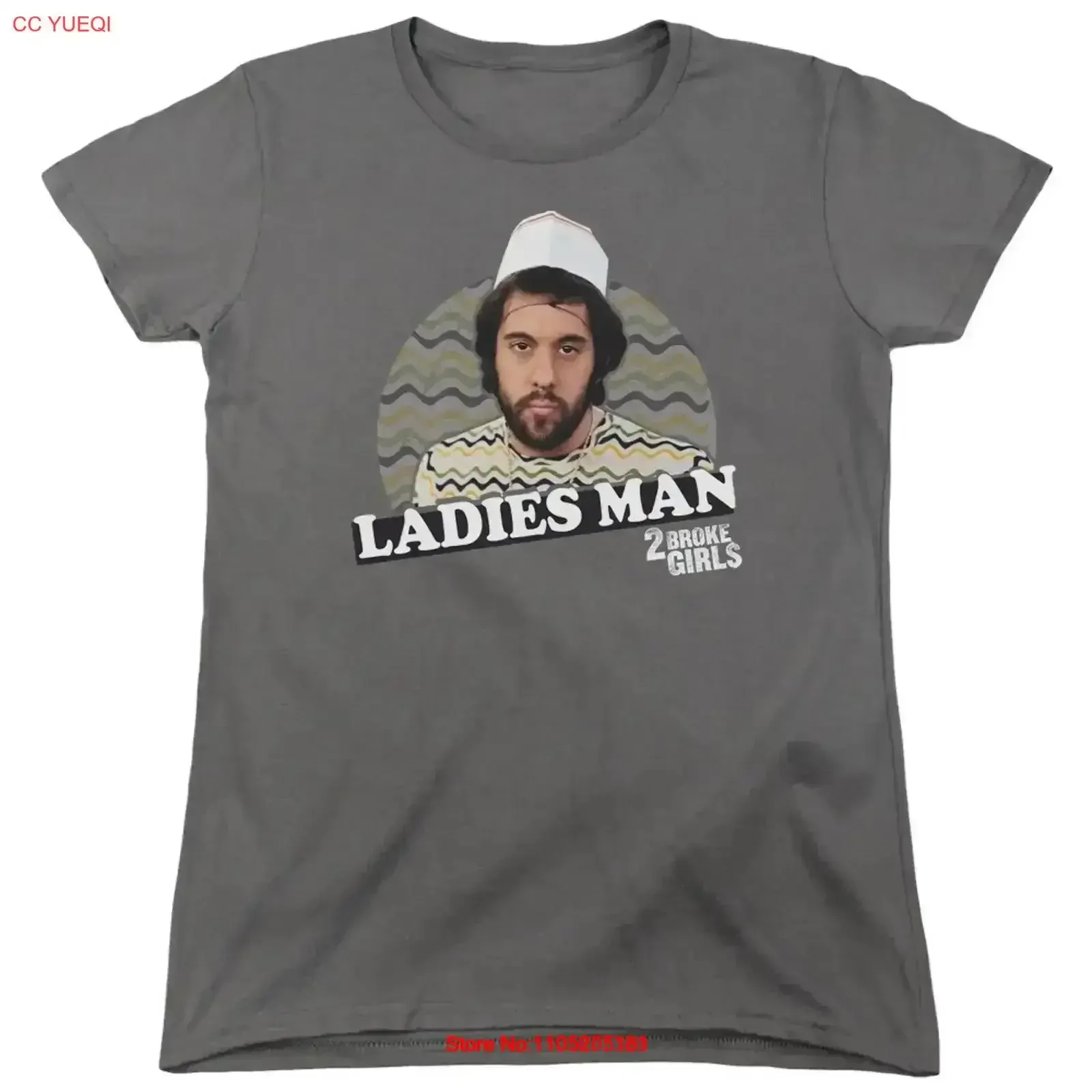 

2 Broke Girls Ladies Man Women's T Shirt vintage Washed Top For Everyday Wear fashion Stretched Soft Stylish graphic Slightly