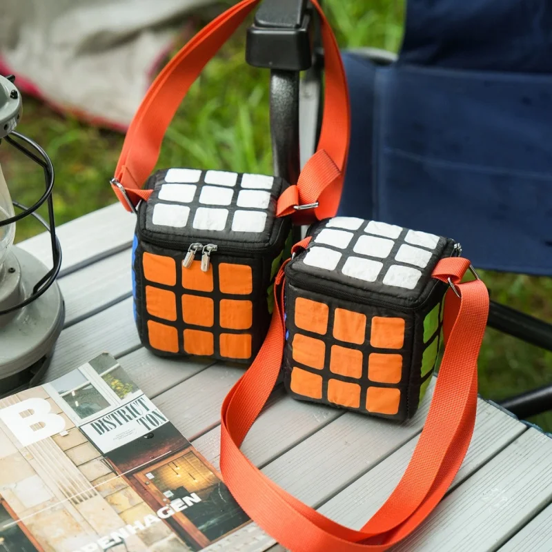 Novelty Cube Crossbody Bag Small Creative Puzzle Purse Cute Mini Shoulder Bag with Adjustable Strap for Women Man Daily Party
