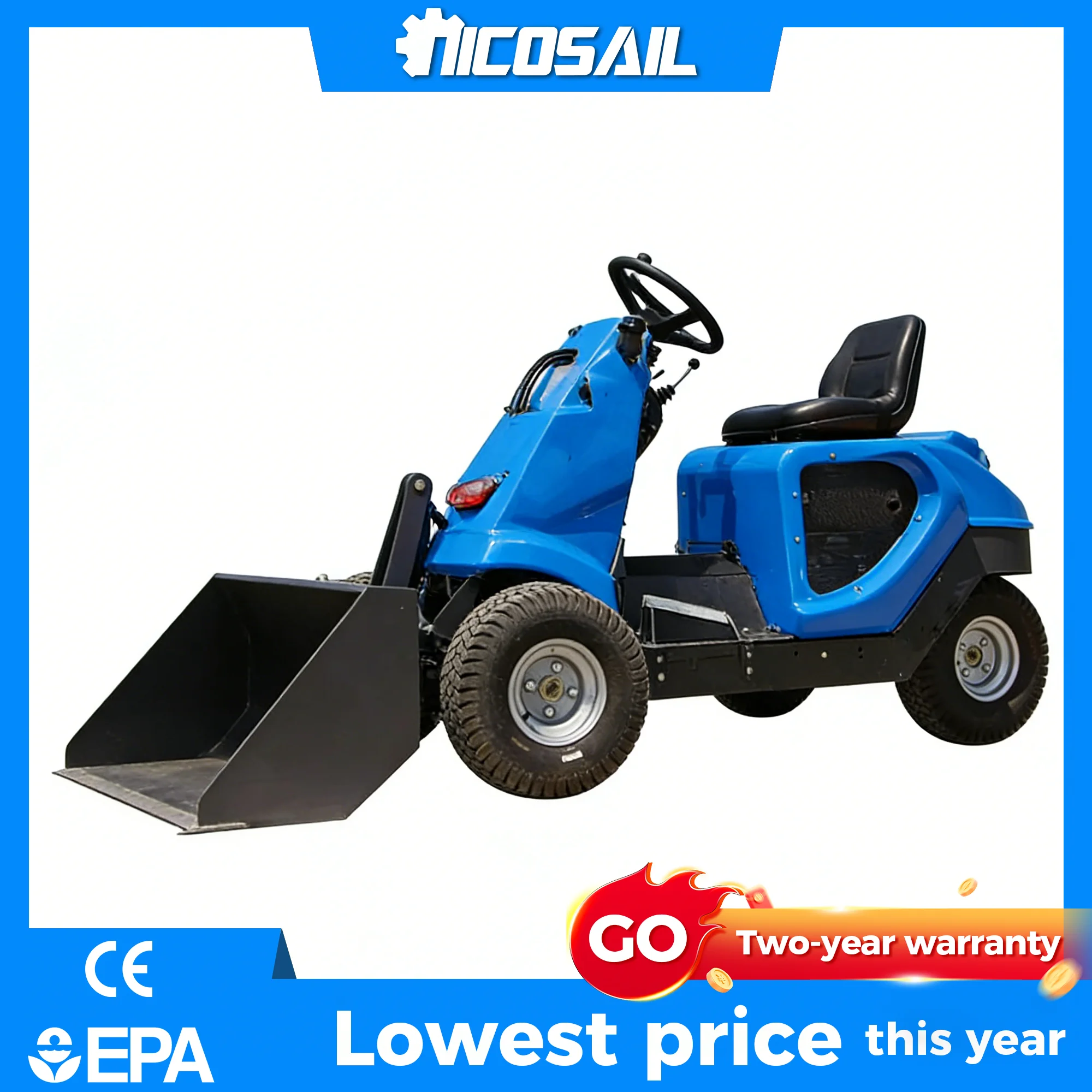 

Euro 5 3 Wheel Skid Steer Loader CE Certified Compact Construction Loader