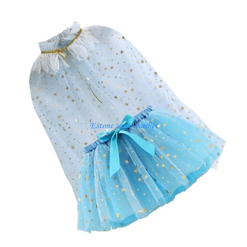 090B Children's Princess Outfit Girls Tutu Dress Elastic Waist Skirt Star