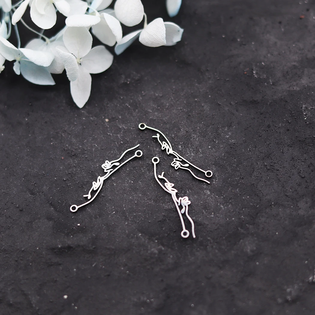 3 قطع اليد في اليد خلق عاشق سحر صالح DIY الحرف أساور قلادة صنع المجوهرات الفولاذ المقاوم للصدأ قلادة diy الملحقات #4