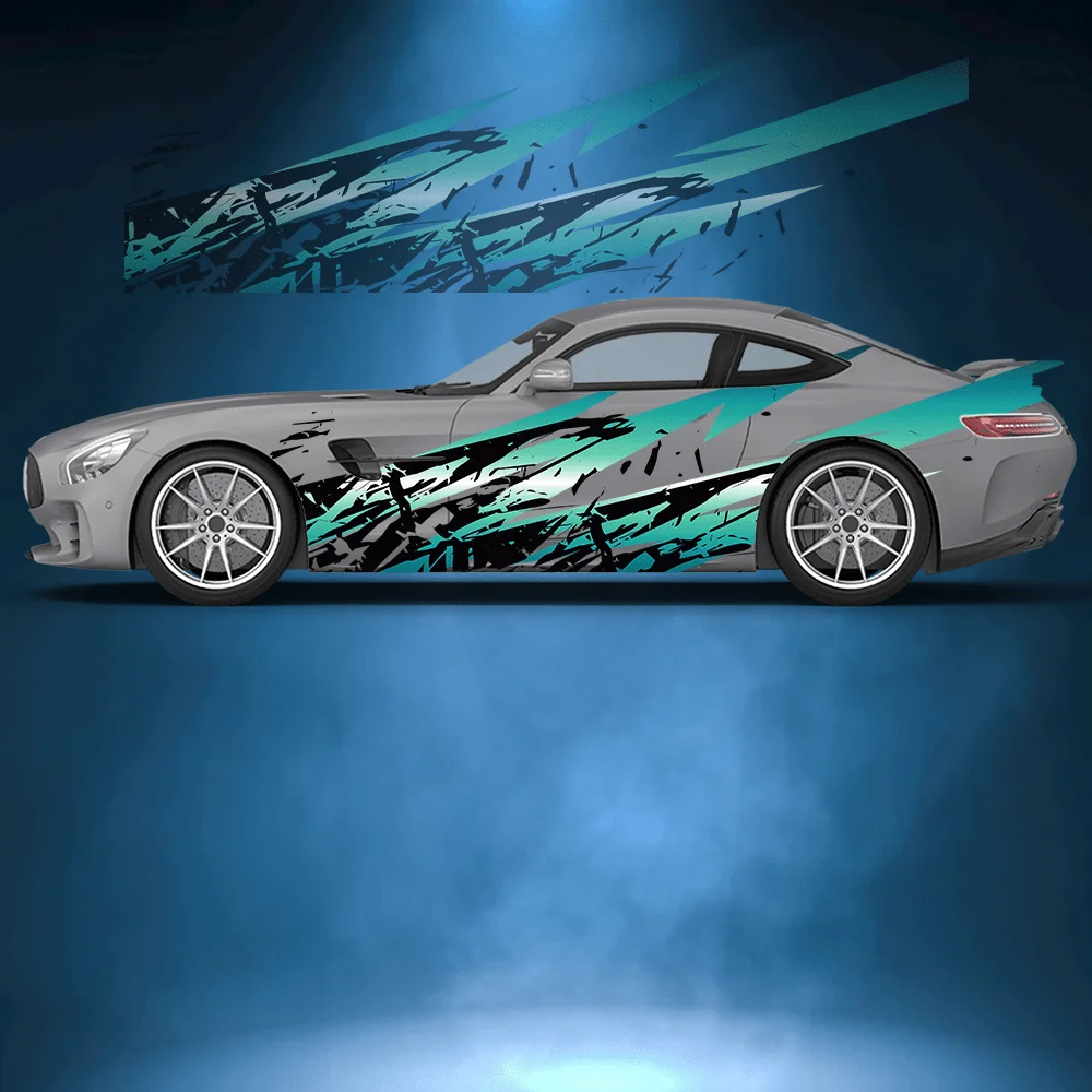 

Irregular Ink Splash Lines Car Side Sticker Vinyl Self-adhesive Paper Motorsport Paint Decal Suitable for Truck Suv Decoration