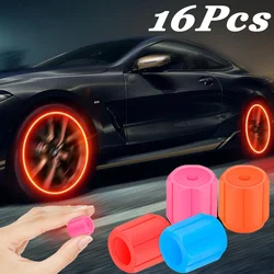 4/8/16Pcs Fluorescent Car Tire Valve Caps Night Glowing Car Motorcycle Bicycle Wheel Styling Tyre Hub Universal Cap Decoration