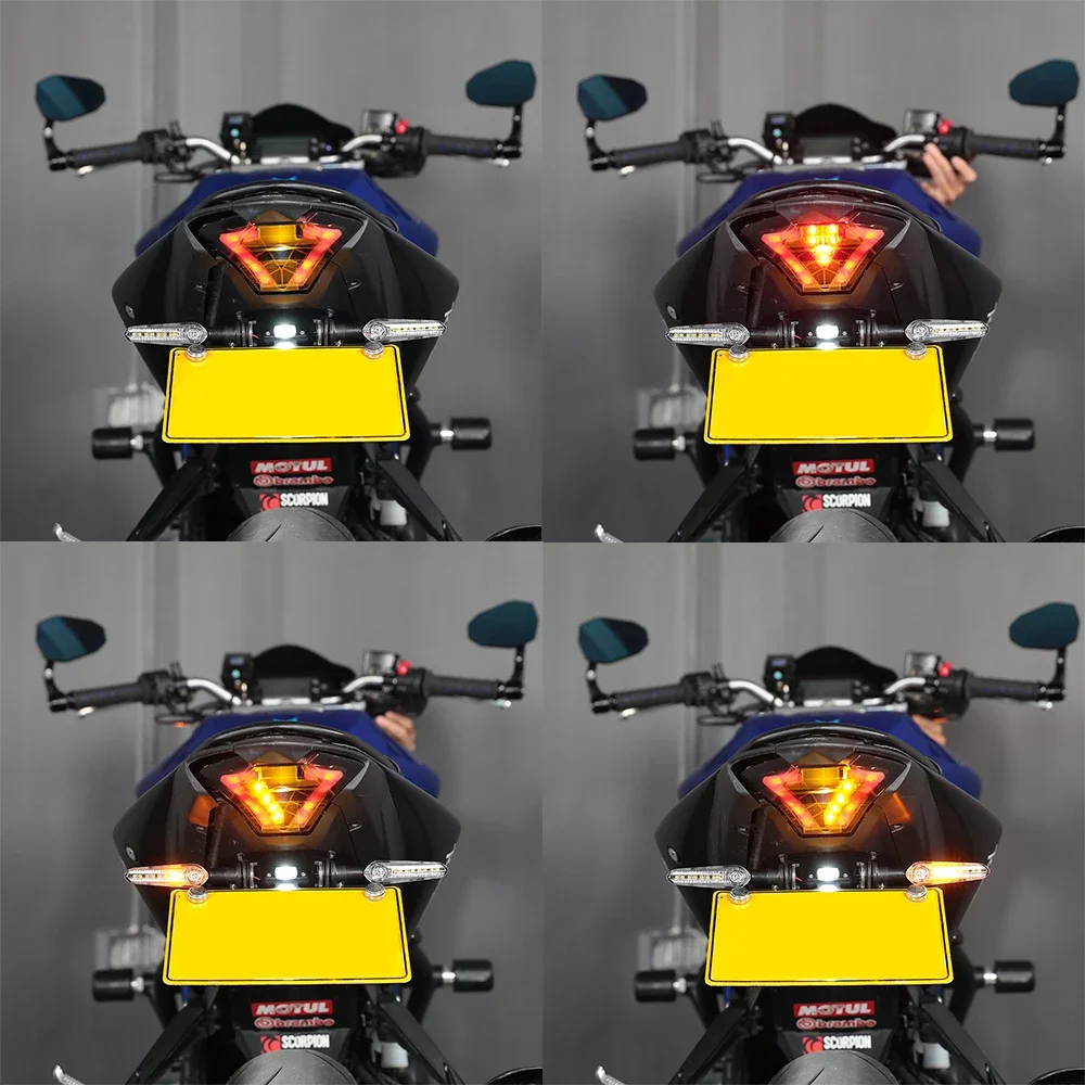 For YAMAHA YZF R3 YZF R25 MT03 MT25 MT07 FZ07 Motorcycle Rear LED Turn Signal Driving Brake Tail Light MT 03 07 LED Tail Light