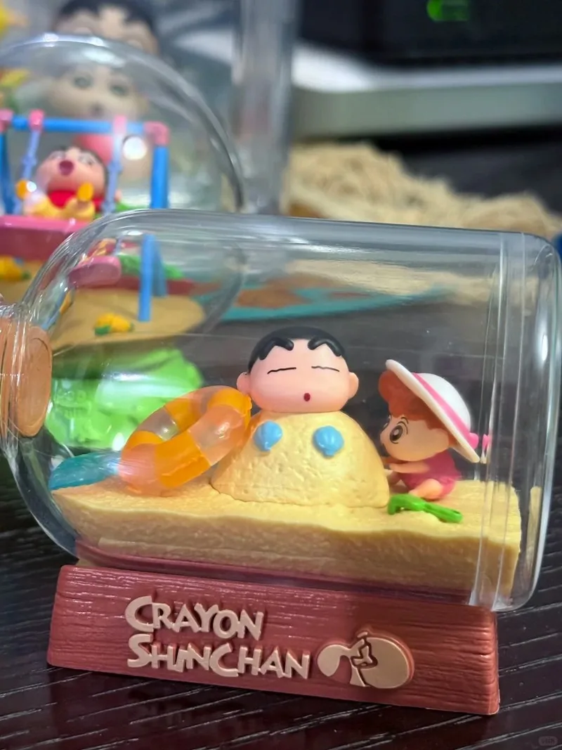 Rement クレヨンしんちゃん いたずら日常 显微鏡シーンモデル トレンディなおもちゃコレクション ブラインドボックス置物