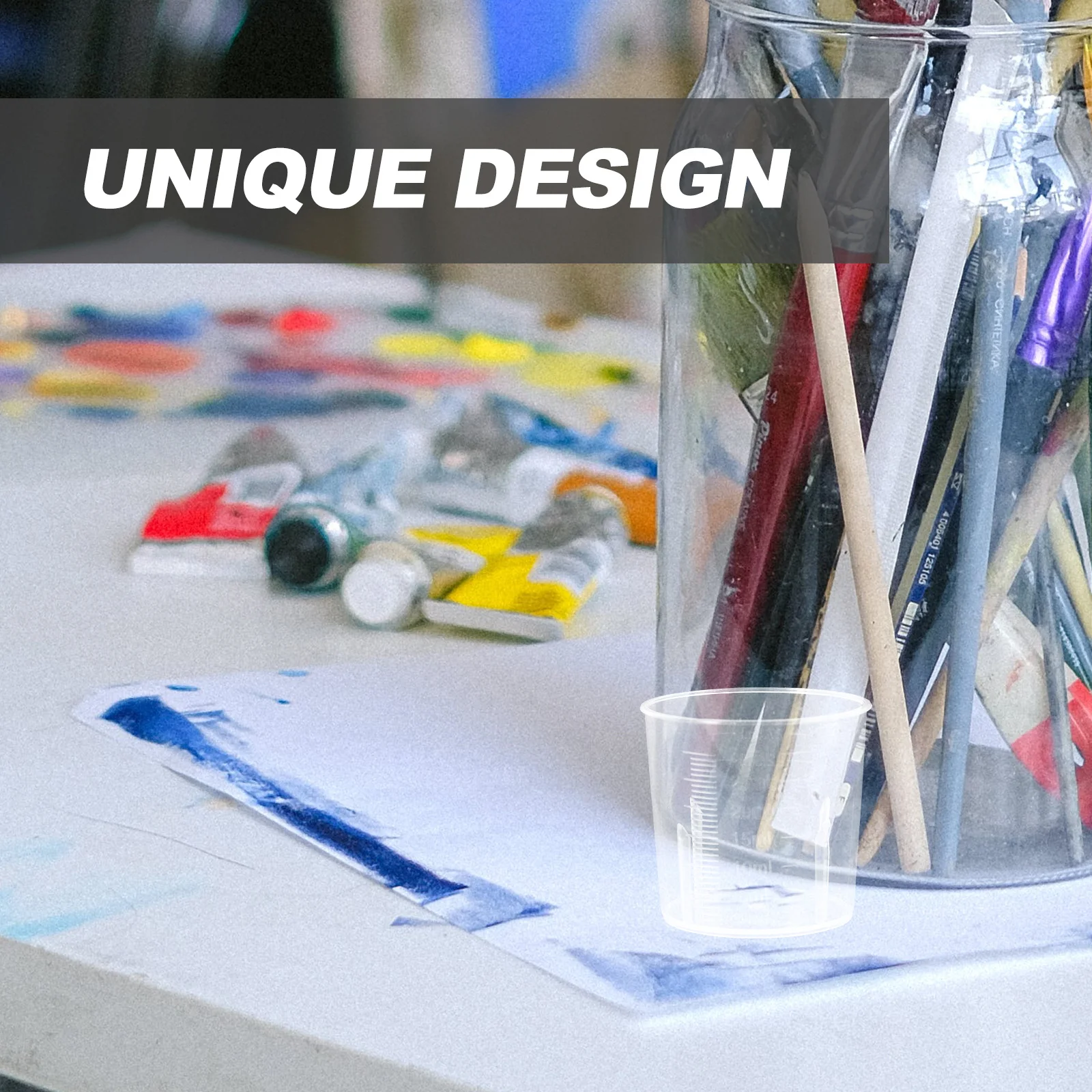 

100Pcs Transparent Measuring Cups Epoxy Cups for Resin Craft Mixing DIY Handmade Resin Tools Set Epoxy Mixing Cup