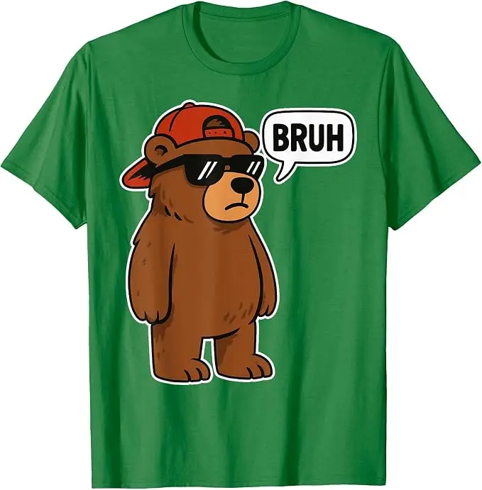 Cool Bruh Bear Herren Damen Jungen Teenager Lustiges Bären-T-Shirt Y2k Wildnis und Sarkasmus Spruch-T-Shirt Baumwolle Kurzarm Grafik-Bekleidung – Detail 12