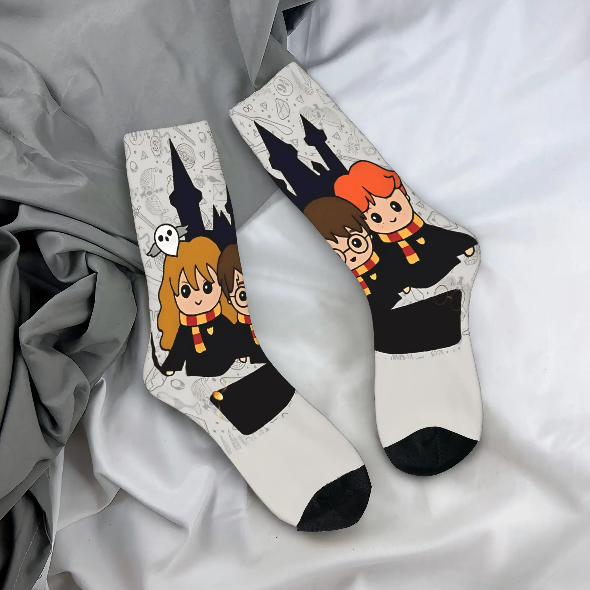 H-harry p-potter medias Kawaii calcetines mujeres hombres calcetines transpirables otoño diseño al aire libre calcetines antideslizantes regalo de cumpleaños