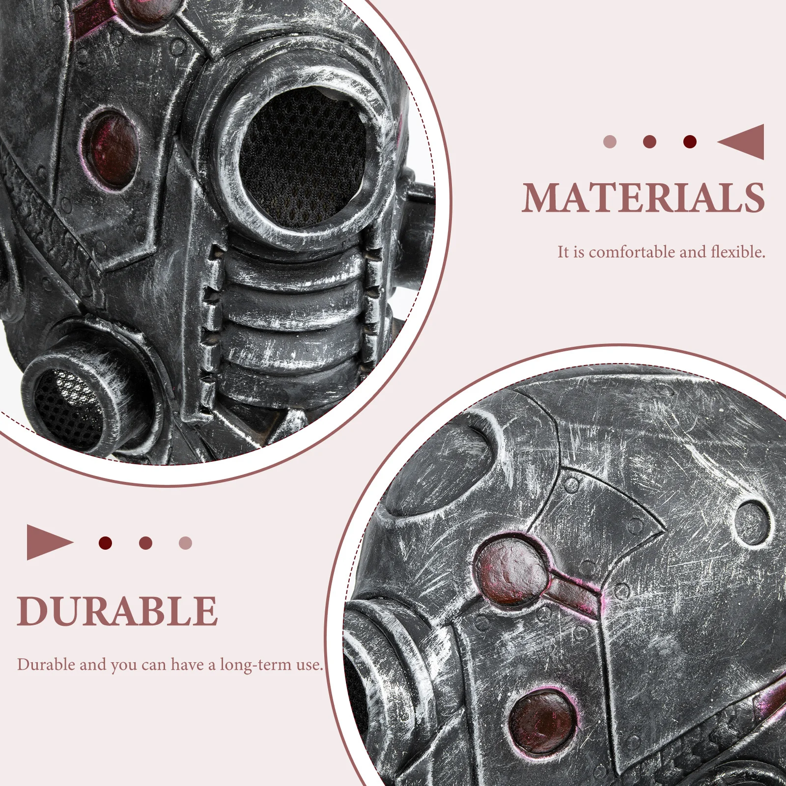 Steampunk Mask Lightweight Durable Halloween Costume Accessory Adult Party Masquerade Dress Up Prop Carnival Cosplay Robot