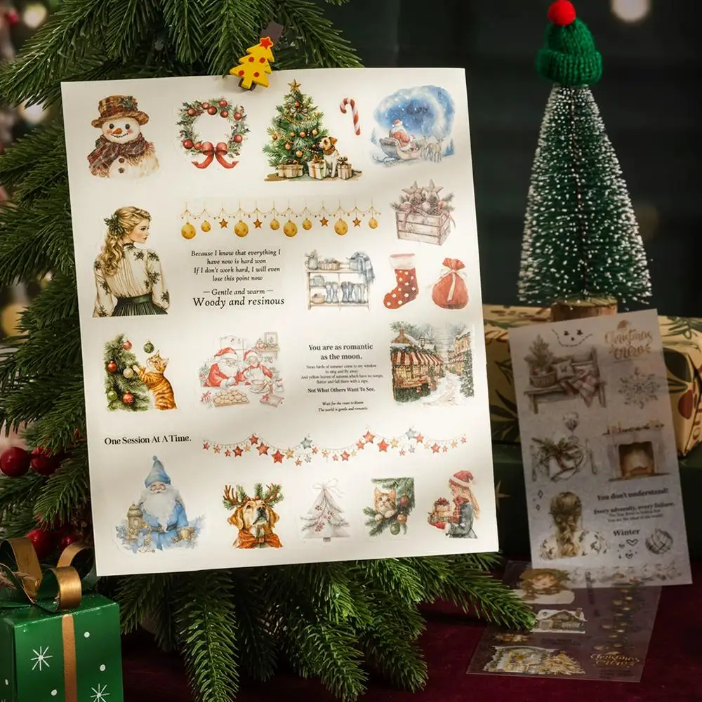 Christmas Sticker Book  Deluxe Oversize Christmas Tree Landscape Decoration Character Home Stickerbook W7O3
