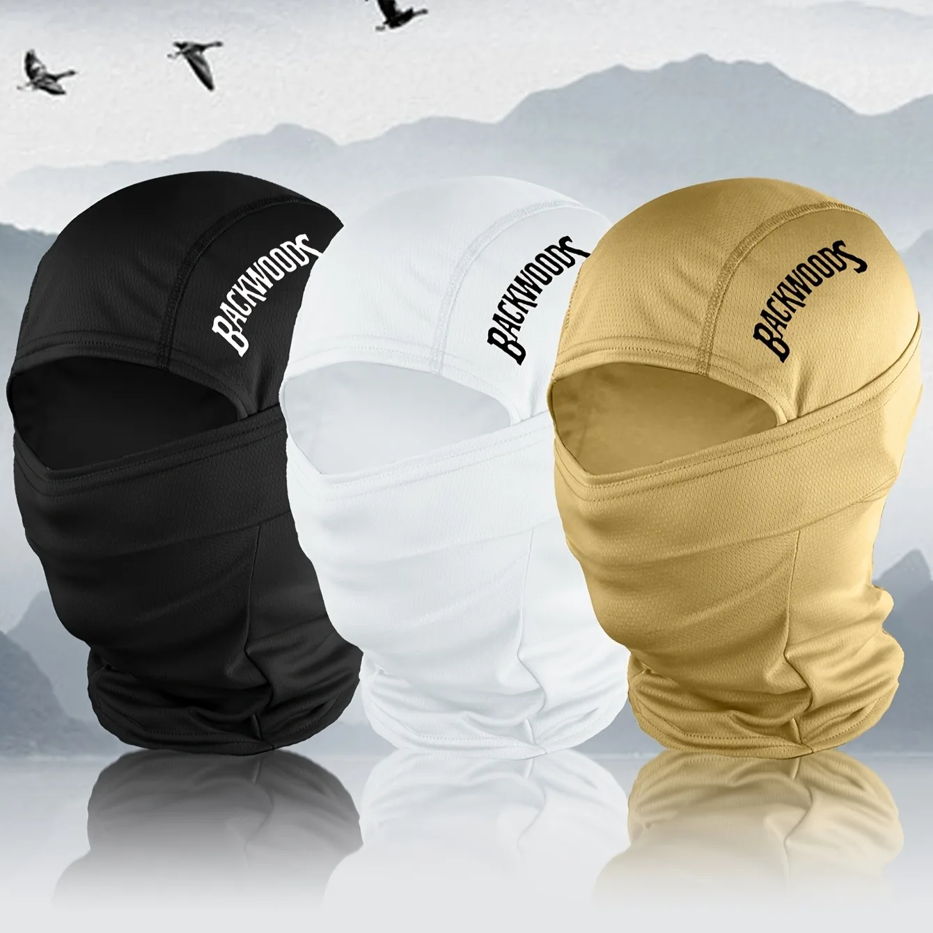 1pc/3pcs optional - BackWOODS printed balaclava hat windproof dustproof breathable - unisex outdoor sports full face mask