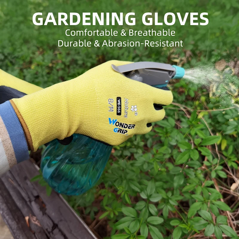 Wonder Grip 12Pairs Gardening Safety Gloves 13G Nylon Lining Nitrile Palm Coating Anti-Slip Wear Resistant Work Gloves