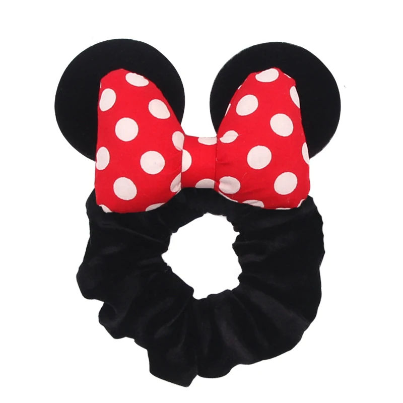 2024 New Fashion Mouse Ears Velvet Hair Scrunchies Girls Rope Ponytail Holder Christmas Headband Festival Elastic Hairband