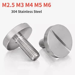 M2.5 M3 M4 M5 M6 304 Stainless Steel One-Word Slot Extra Large Flat Head Slotted Screw Flat Round Head Bolt