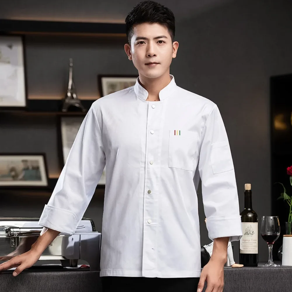 Chef Suits Short-sleeved Summer Thin Breathable Hotel Catering Kitchen Work Clothes Men Baking Women's Clothes