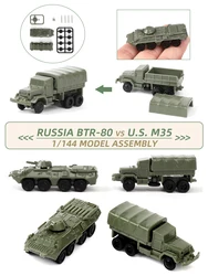 ViiKONDO 1/144 Scale Toy Vehicle Model Kit Russia BTR-80 Armored Vechicle US M35 Military Truck Army Assembly Tabletop Wargame
