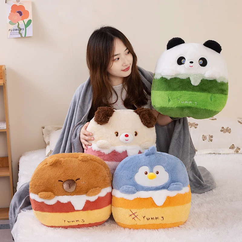 40cm Plush Toys And Quilt Panda Dog  Penguin capybar Pillow Plush Animal Stuffed Toys Cute Soft Cartoon Fluffy Toys For Children