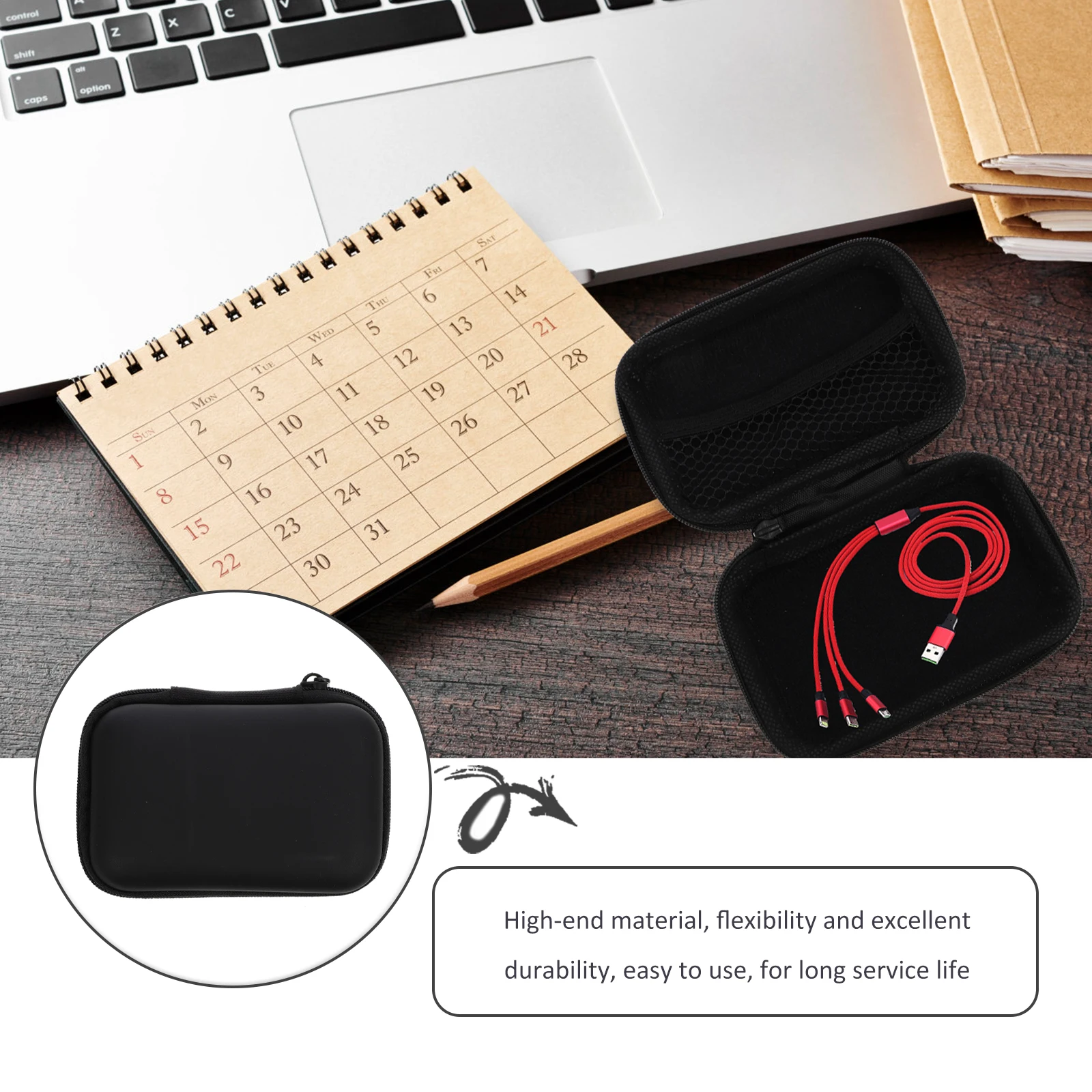 

Travel Cable Organizer Bag Portable Storage Bag for Earphone Data Cord Compact Lightweight Travel Cable Organizer