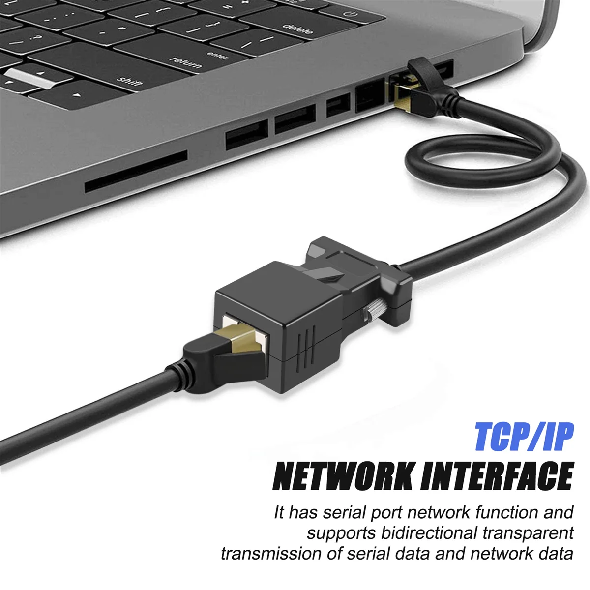 VGA 익스텐더 수-RJ45 CAT5 CAT6 20M 네트워크 케이블 어댑터, COM 포트-LAN 이더넷 포트 변환기, 2 팩
