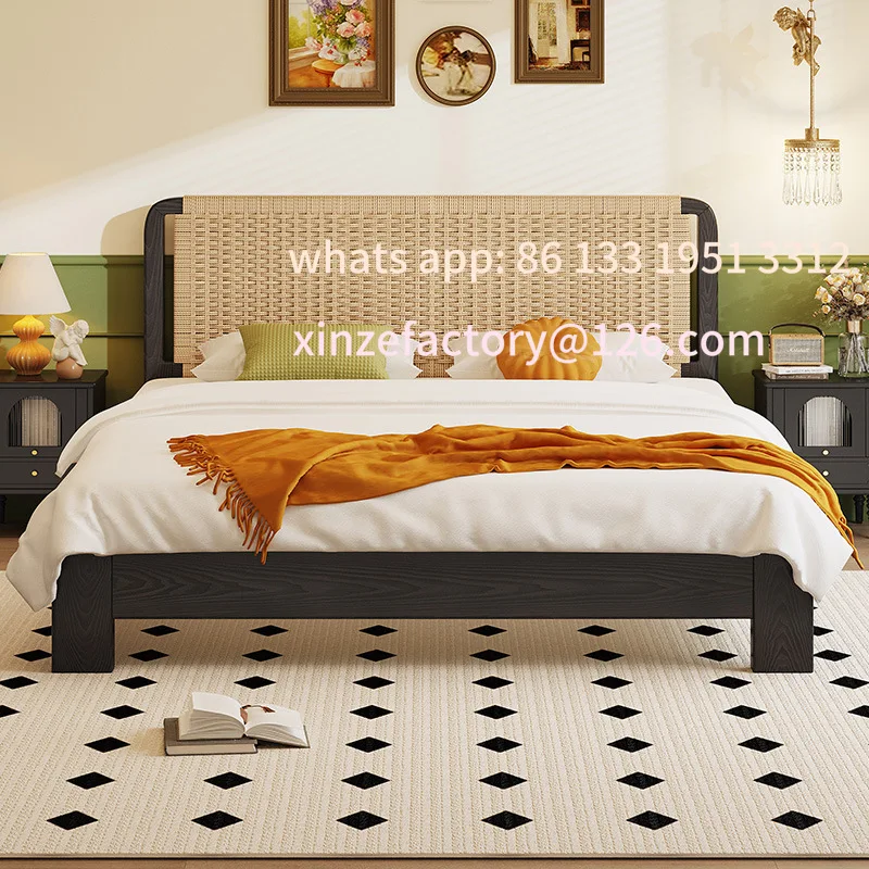 

Customizable black home 1.5 meters bed plus mattress double bed high PC and console game bedroom queen bed