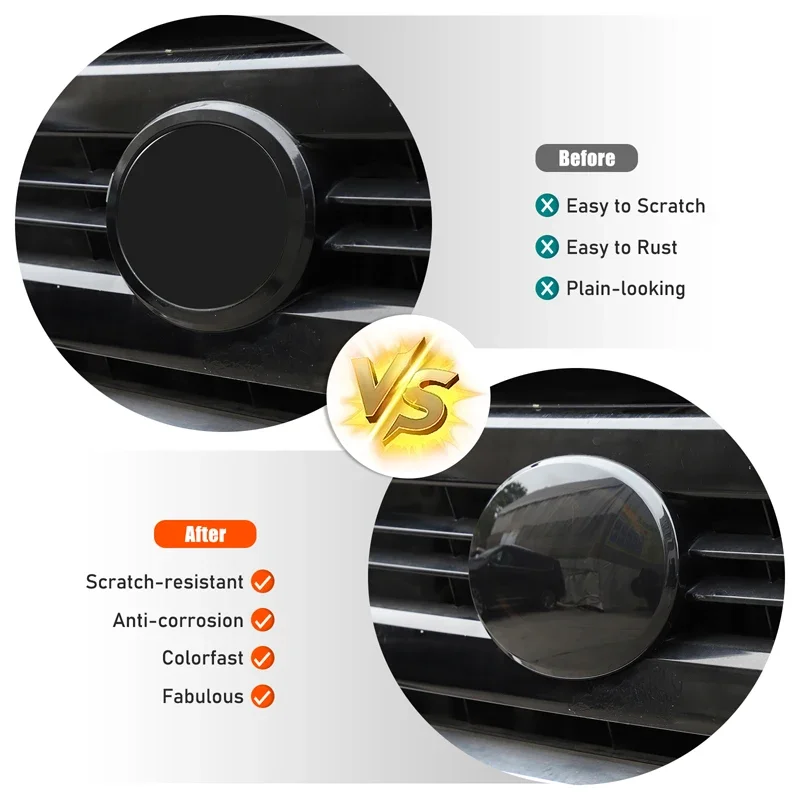 1Pcs ABS black For Toyota Tundra 2007-2021 car front logo cover decorative sticker car exterior protection accessories