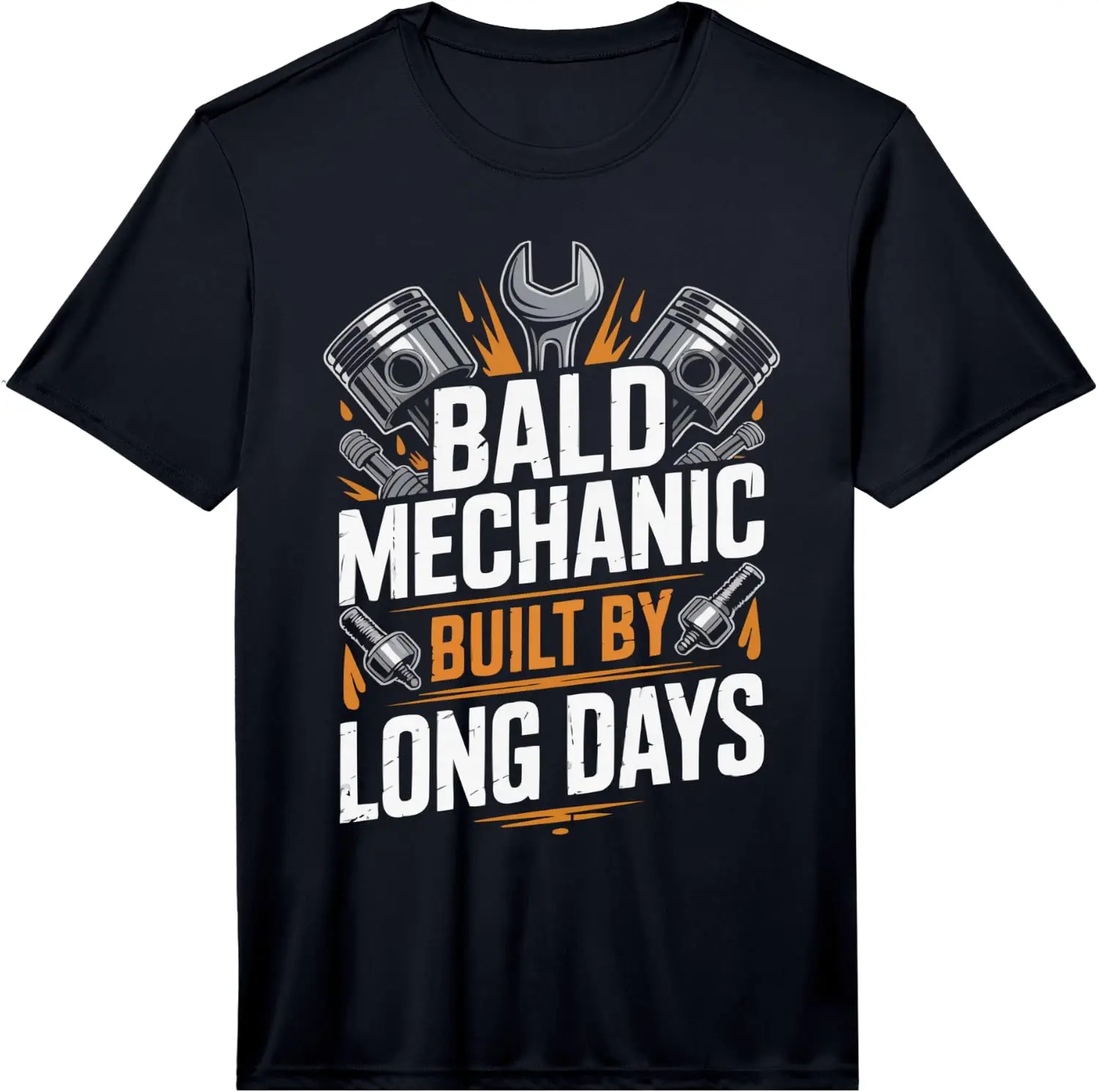 Mens Mechanic Baldy Baldness No Hair Baldie Bald Guy Performance T-Shirt 100% Cotton Trendy Y2K Short-Sleeve Tee – Soft,