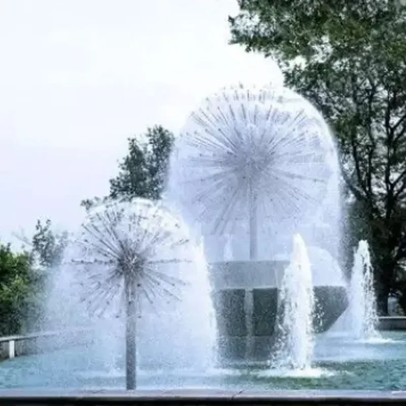 Large Ornamental Stone Light Ball Water Fountain Water Fountain Dandelion Shape Nozzle Garden Water Fountain