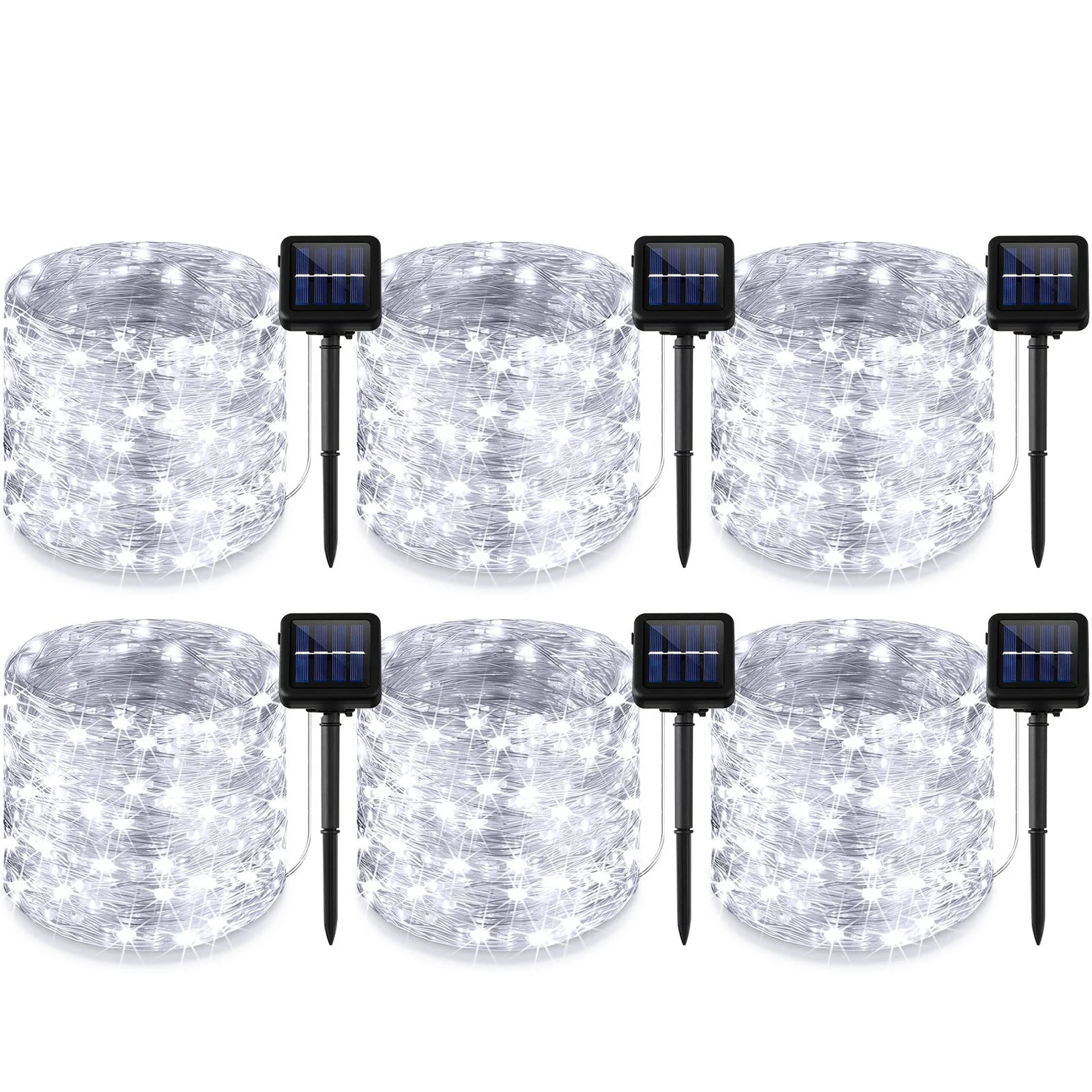 

6-Pack Solar String Lights Outdoor 1200LED 433FT Solar Fairy Lights Waterproof Twinkle Lights for Outside Garden Patio Tree