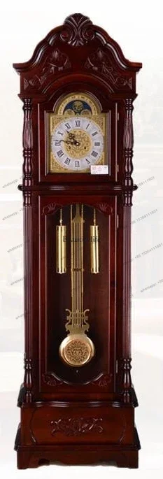 Customizable Floor Machinery German Old-Fashioned Big Stand Clock Large Pendulum Clock Clock Solid Wood Machinery European-S
