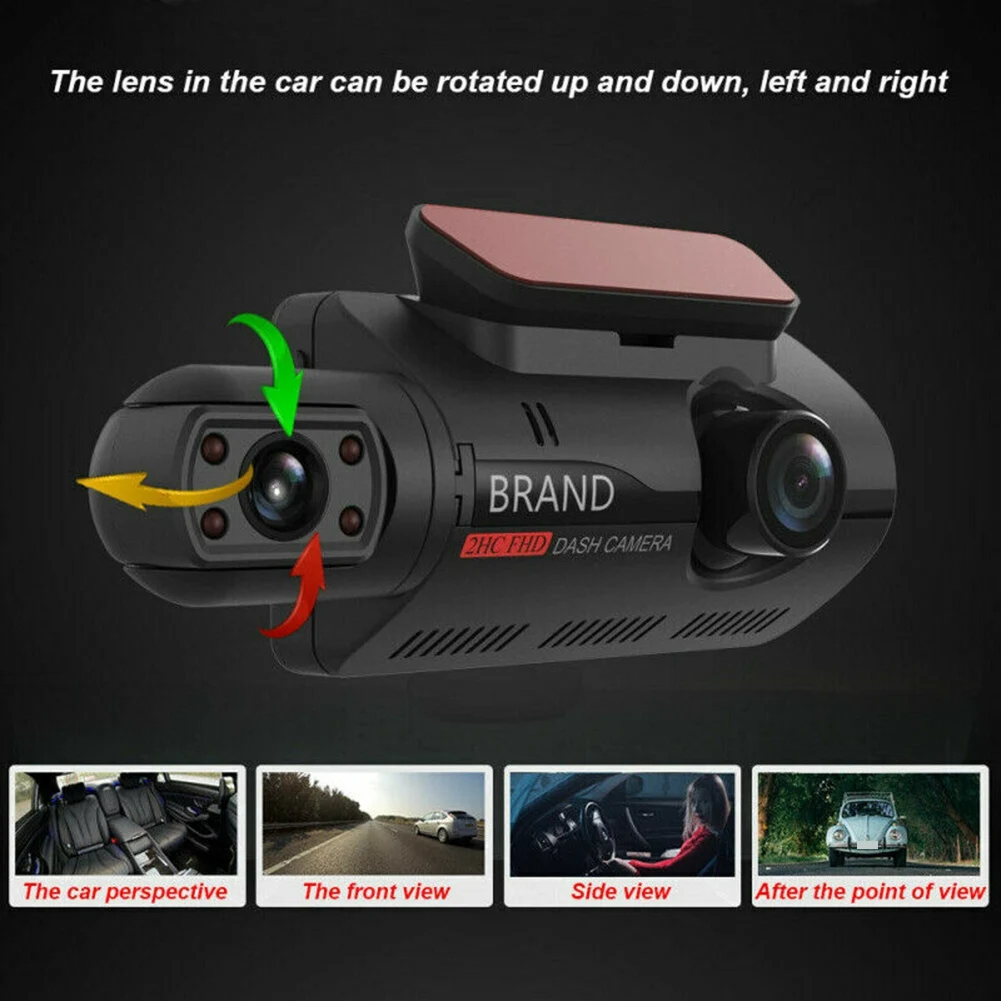 Dual Lens Dash Cam Car DVR Front and Inside Camera Video Driving Recorder Parking Monitor Night Vision G-Sensor