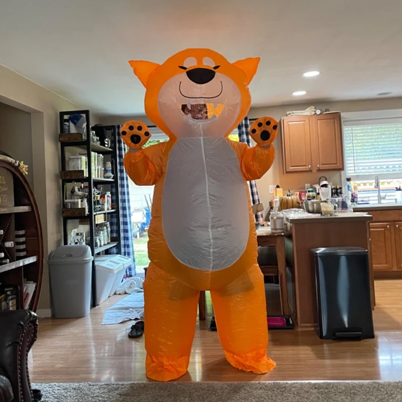 

Cute Orange Dog Inflatable Costume, Adult Cartoon Animal Inflatable Costume Halloween Themed Party Funny Costume