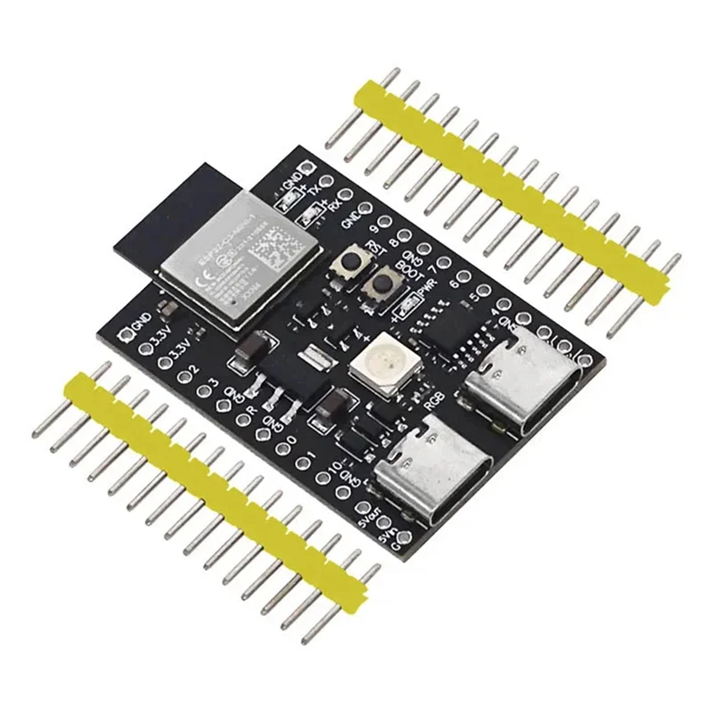 【Vendita flash】 Scheda di sviluppo ESP32-C3 Doppio tipo C Wifi Bluetooth BLE5.0 Devkitm-1 Scheda centrale Modulo ESP32C3 Nero Sviluppo B