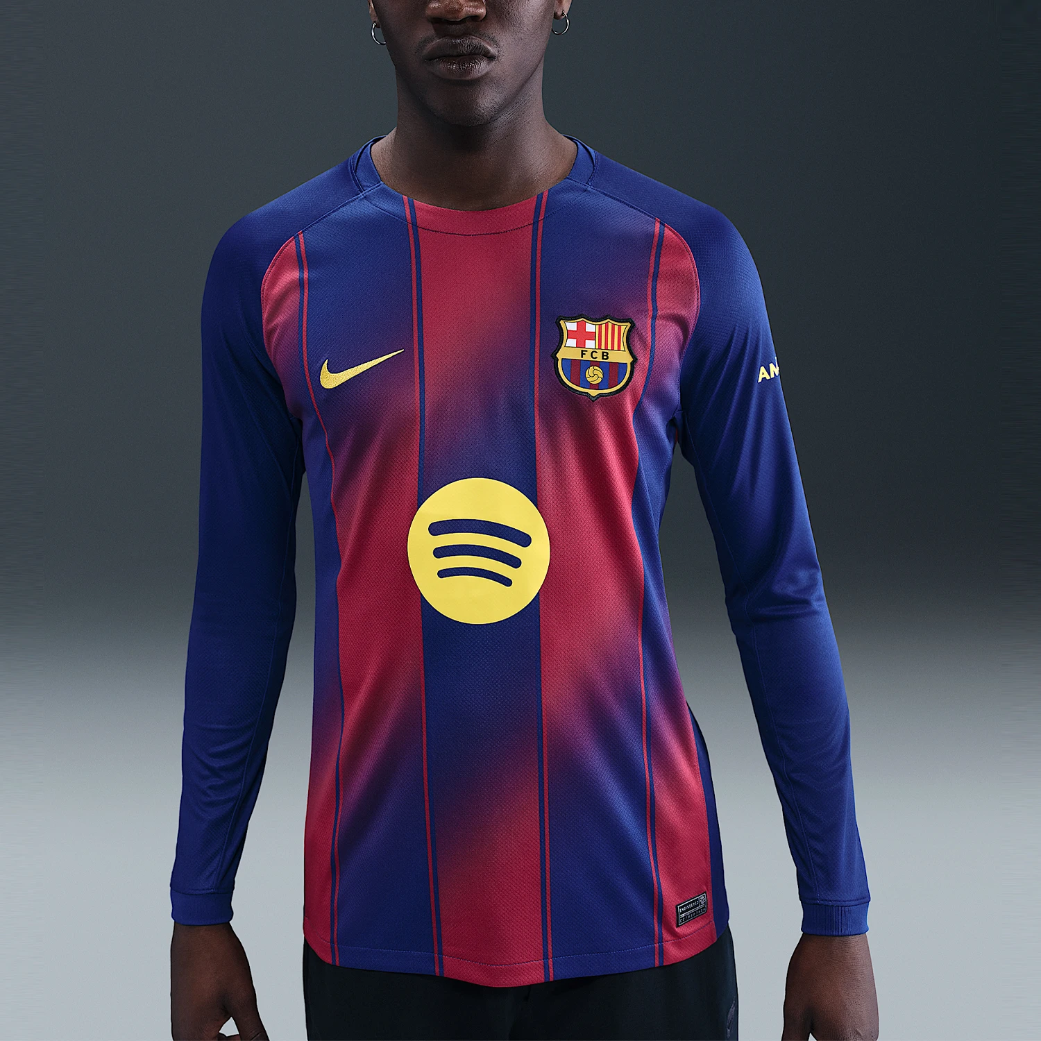 Nike genuine Dri FIT men's soccer training patchwork sports long sleeved shirt HJ4611-456